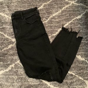 Black distressed jeans